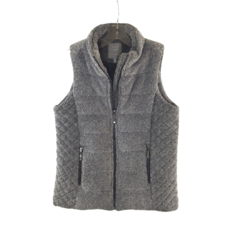 Lemon Tart Skyros Textured Fleece Vest Dark Gray M
